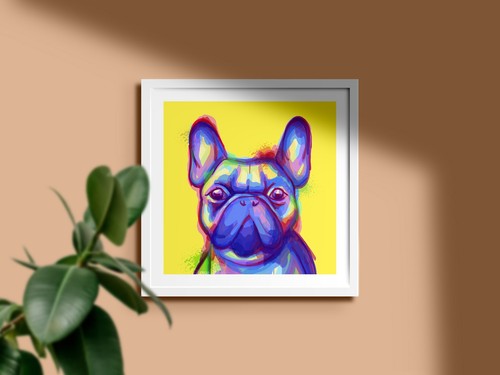 Dipinto acquerello bulldog