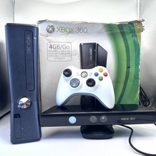 CONSOLE MICROSOFT XBOX 360 SLIM CON CONTROLLER ORIGINALE+KINECT+SCATOLA E CAVI