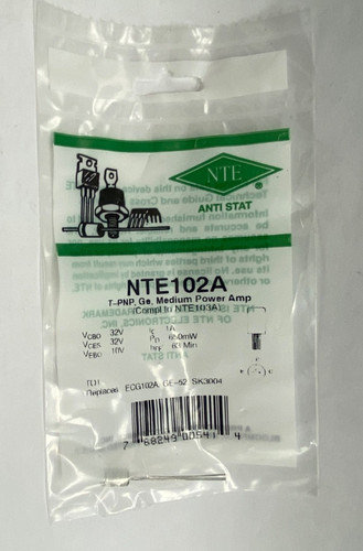 Nte102a pnp transistor - pnp, al