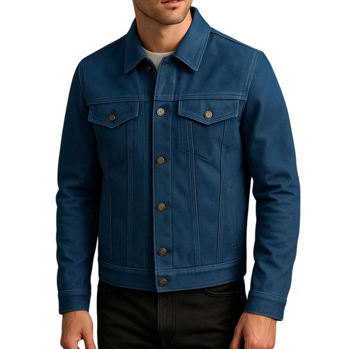 Giacca camicia uomo vera pelle
