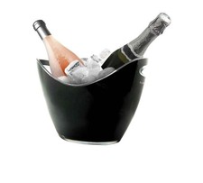 Cestello per il ghiaccio Secchiello Ovale Seau a glace Plastica 20 x 27 cm Nero 