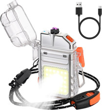 Accendino Impermeabile 3 Modalità, Accendino Ricaricabile Dual Arc Plasma Accend