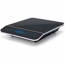 Piastra a induzione 2000 W schermo touch timer protezione riscaldamento nero
