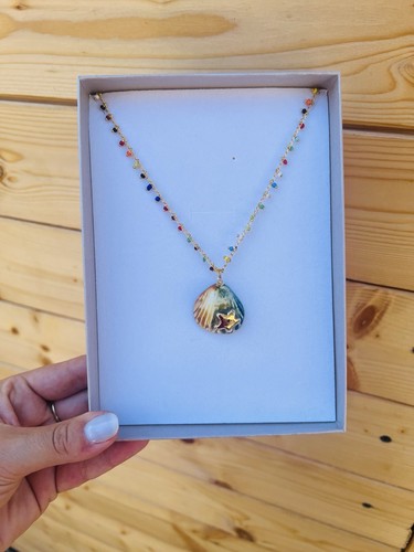 Collana conchiglia verde - , in