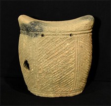 Antico poggiatesta in terracotta Qua - regione di Calabar, Nigeria - OGGETTO RARO