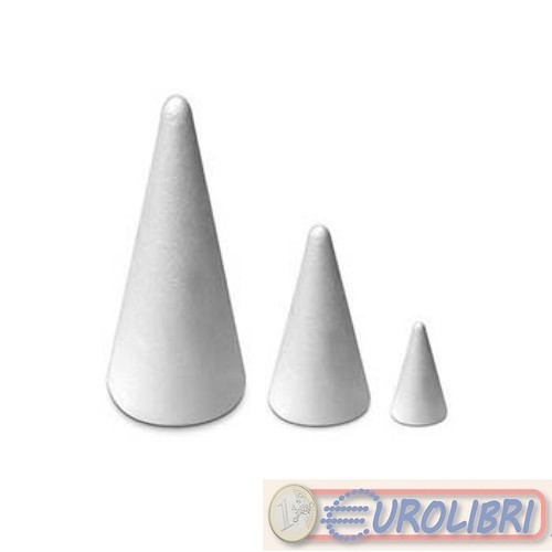Cono polistirolo 10x25cm 3pz - polistirolo,
