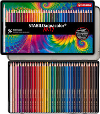 aquacolor - Matita Colorata Acquarellabile - ARTY - Scatola in Metallo Da 36 - C