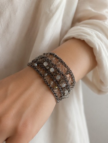 Bracciale uncinetto fascia - bracciale,