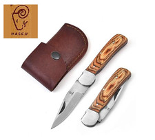 Coltello Mascu cm 9 Fodero Cuoio Scout Caccia Funghi