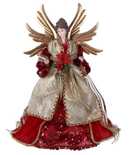 Angelo con ali h40 rosso e oro