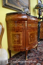 Servante mezzo giro con piano in marmo concavo stile Luigi XV