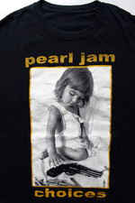 T-shirt girocollo uomo Pearl Jam Choices copyright 2011 grande nera LSHTA639