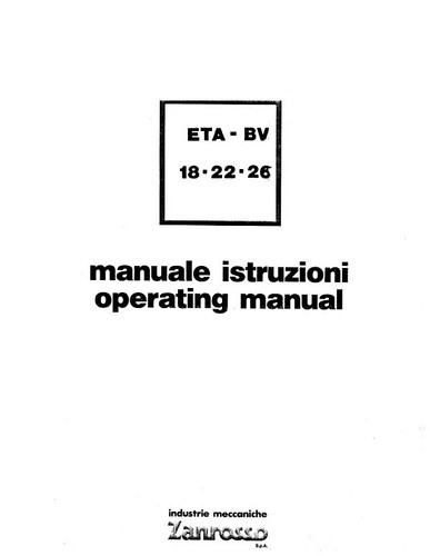 Manuale alesatrice zanrosso - zanrosso, bt