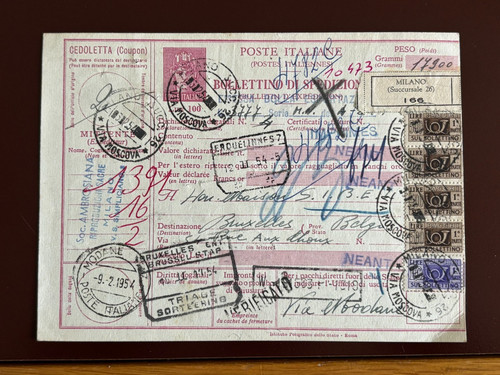 Italia 1954 pacchi postali - italia,