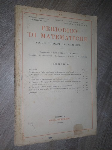 Periodico matematiche - periodico, di