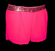 Mini shorts rosa fluorescente pantaloncini fluo hot pants top gonna vestito