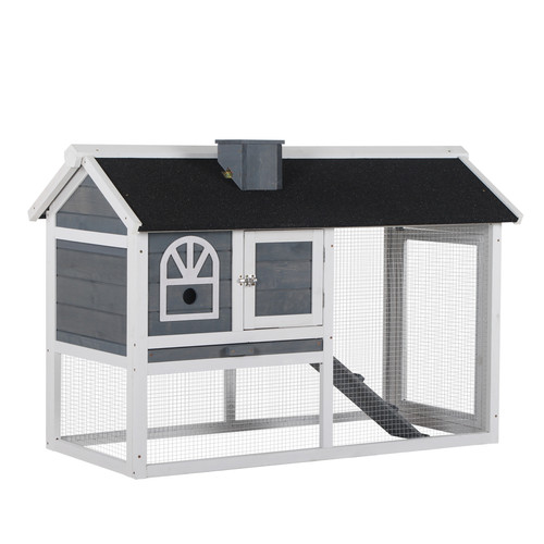 Rabbit hutch grey fir wood - rabbit,