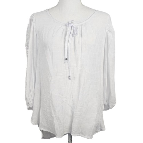 Camicetta bianca boho garza - , xl
