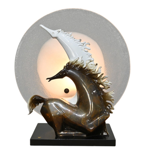 Lampada cavallo ceramica - lampada,