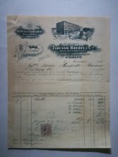 CHINCAGLIE MERCERIE MAGLIERIE TABUSSO BOERIS TORINO fattura 1906 con bollo