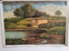 Quadro paesaggio fiammingo Dipinto A Mano Olio Su Tela di cotone 50x70 cm n7