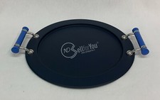 VASSOIO ROTONDO INOXPRAN IN ACCIAIO CON MANICI DIAM 38CM COLORE VERDE SATINATO 