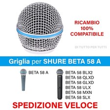 Griglia per SHURE BETA 58A metallica RICAMBIO 100% COMPATIBILE BEHRINGER 85 A