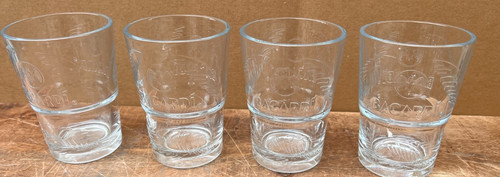 Vetri bacardi rari - bacardi,, 4x
