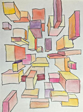 Quadro Acquerello Astratto