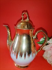 CAFFETTIERA IN PORCELLANA BAVARIA ORO VINTAGE ALTEZZA 18,5 cm