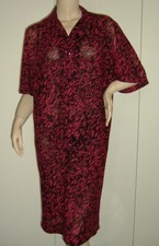 VESTITO ABITO NERO FANTASIA ZEBRATA FUCSIA 50 TAGLIE FORTI LEGGI LE MISURE 