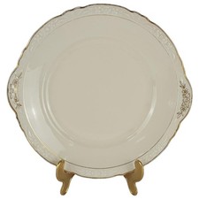 Winterling Bavaria decorazione floreale bordo dorato avorio piatto torta D 27,2 cm 