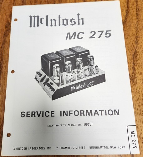 Mcintosh mc275 informazioni - mc275,