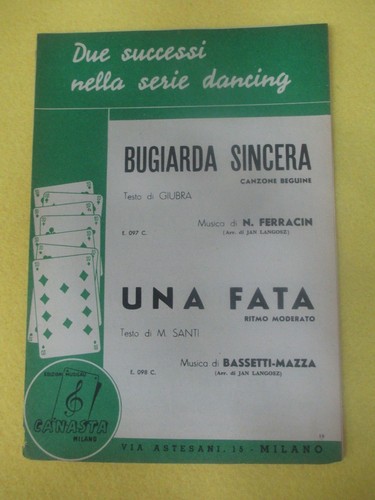 Raro spartito singolo bugiarda - singolo,