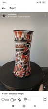 Vaso vetro dipinto mano - di,