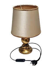 LAMPADA da tavolo ABAT JOUR Stile Barocco in Legno dorato con Paralume Vintage