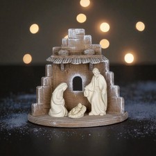 Set Presepe capanna in legno