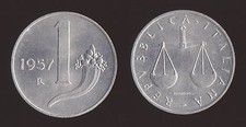 1 LIRA 1957 BILANCIA E