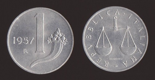 Lira 1957 bilancia e - 1957,