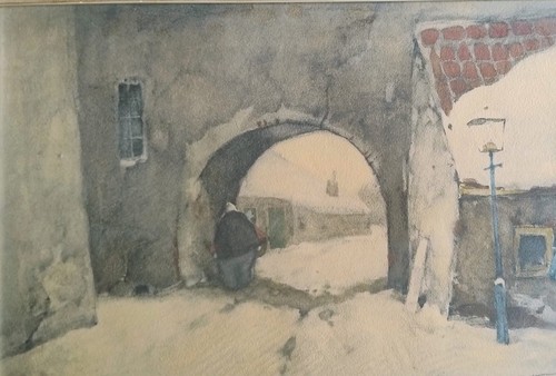 Antico dipinto acquarello - dipinto,