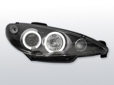 LPPE03 Fari Fanali Anteriori Peugeot 206 02-07 a led Angel Eyes nero TuningShop-