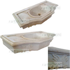 Lavandino lavello acquaio in marmo scolpito leoni Bagno cucina cm 92 arredo