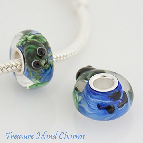Charm rana laghetto vetro - charm,