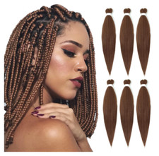 EZ Trecce Pre Elasticizzate Treccia Estensioni Capelli 20 Pollici Marrone Scuro