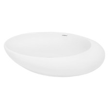 Lavabo da appoggio ceramica lavandino bianco lavello sanitari ovale 585 x 375 mm