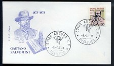 ITALIA 1973 - FDC ROMA - 100° NASCITA GAETANO SALVEMINI - BUSTA MODELLO 3
