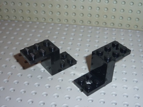 Lego black bracket x 2 - bracket, 5