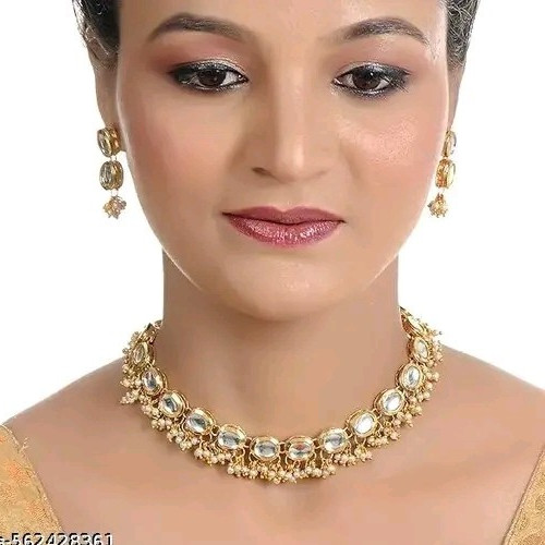 Collana etnica kundan con - collana,