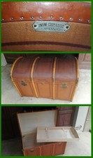 Baule fibra vulcanizzata coperchio bombato anni 30 CONDIZIONI BUONE