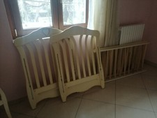 Lettino culla con dondolo e cassettiera, marca Baby Italia, colore avorio